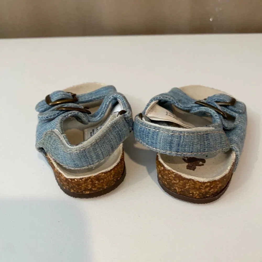 Baby Gap Okaida‎ Chambray Sandals Size 3–6M Denim Buckle Soft Sole